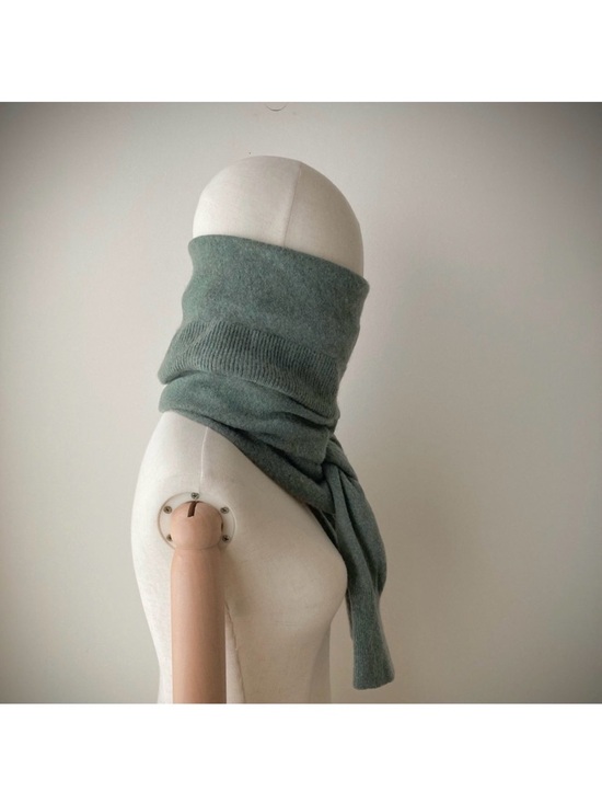 joodito 100% cashmere sweater wrap preppy tie scarf japanese boro light green - Picture 6 of 11